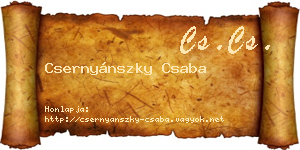 Csernyánszky Csaba névjegykártya